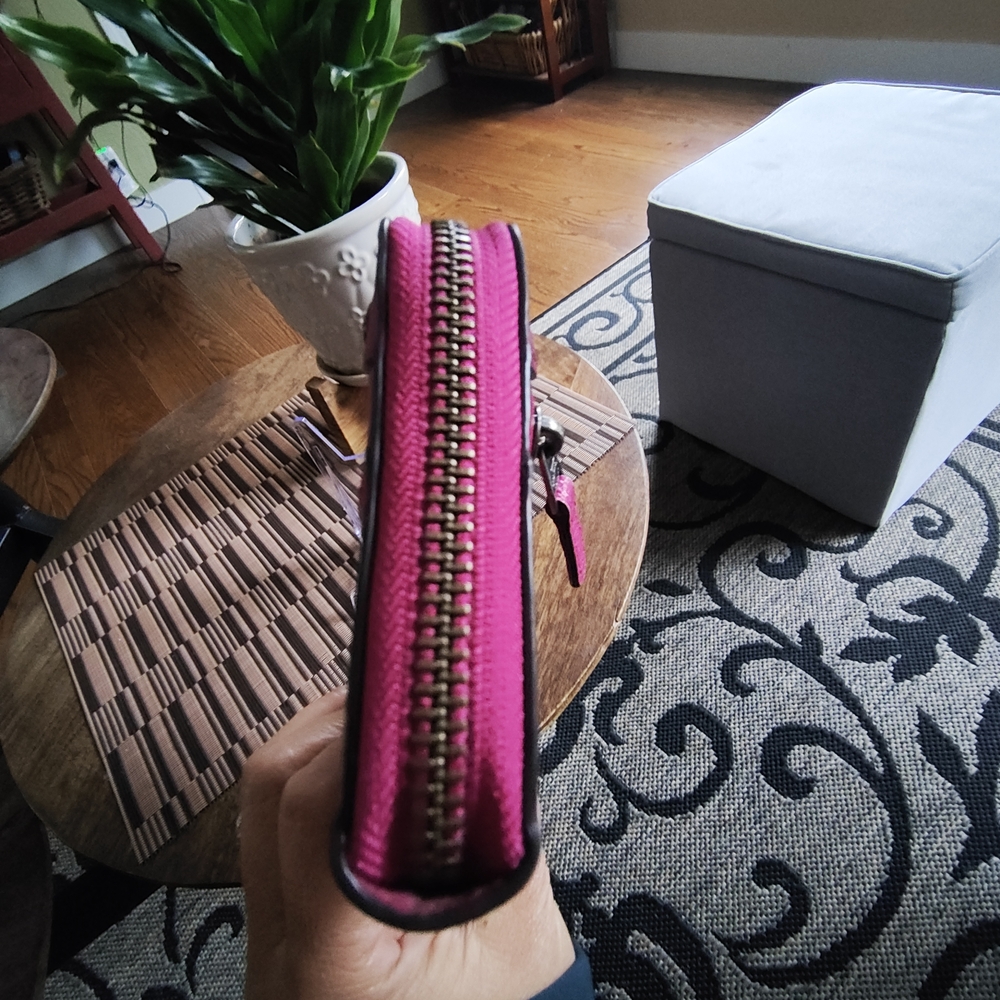 Coach Raspberry Pink Leather Wallet - Picture 8 of 13
